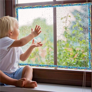Ocean themed bulletin board border with sea life patterns for classroom window decoration