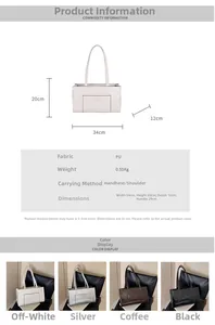 Detailed size chart and multi-color options for this minimalist large capacity tote bag