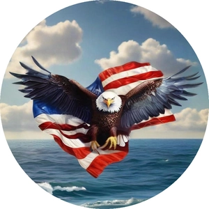 Independence Day Bald Eagle stickers with American flag design for clothes and labels