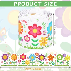 Bulletin Board Border Spring Flower Scalloped Adhesive Stickers Classroom Decor Office School Supplies Wall Trim