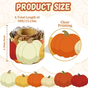 50ft Pumpkin bulletin board border trim for autumn and Halloween classroom decoration