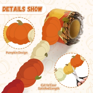 Pumpkin bulletin board border sticker roll for autumn classroom and holiday decoration