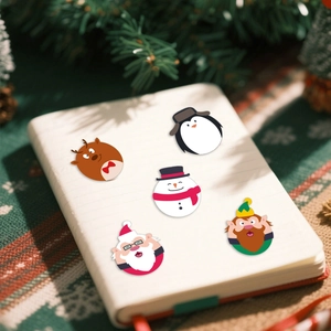 Lot de 5 autocollants de Noël sur carnet avec décorations festives et sapin