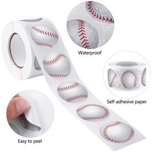 Dettagli di adesivi da baseball impermeabili da 1,5 pollici con funzione di facile distacco