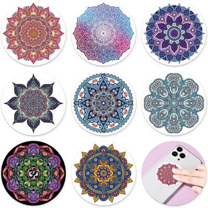 Set of 9 mandala sensory anxiety stickers for phone and laptop in vibrant patterns