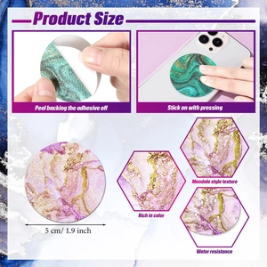 Waterproof 1.9 inch sensory anxiety stickers with marble and mandala texture designs