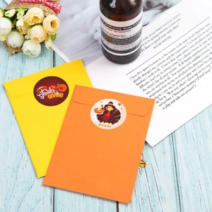 Thanksgiving envelope stickers set with turkey design and Happy Thanksgiving greetings