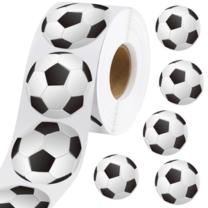 Rotolo di adesivi pallone da calcio 1,5 pollici etichette tonde decorative