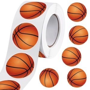 Rotolo di adesivi basket da 1,5 pollici con texture realistica per decorazioni regalo sportive