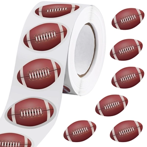Adesivi da 1,5 pollici a forma di football americano in rotolo per decorazioni sportive