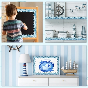 Blue ocean wave bulletin board borders for classroom decor and blackboard trimmings