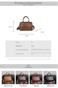 Dettagli su dimensioni e materiale della borsa tote in pelle PU a motivo coccodrillo