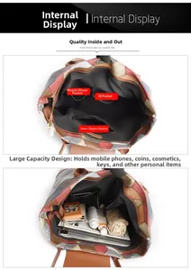 Detalle del interior del bolso tote bicolor con bolsillos para móvil y objetos