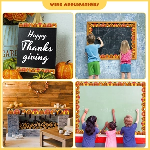 Wide applications of Thanksgiving turkey border stickers for bulletin boards and classroom decor