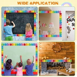 Colorful crayon bulletin board borders for classroom blackboard and school decoration