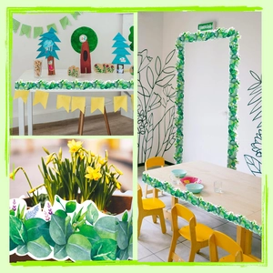 Eucalyptus leaf wavy bulletin board borders for classroom and home wall decoration