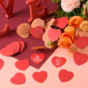 360 pieces of decorative red heart paper cutouts for Valentine's Day themed card making