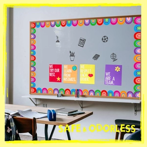 Bordi per bacheca arcobaleno per decorare lavagne e pareti della classe scolastica