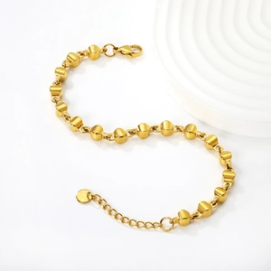 18k gold plated stainless steel chunky chain bracelet with irregular geometric links