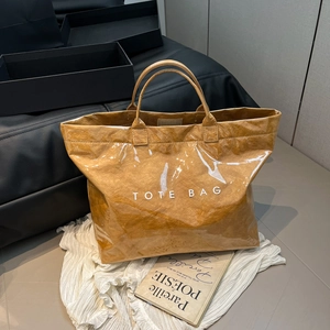 Borsa Tote da Donna in Carta DuPont Grande Capacità Impermeabile PVC Tyvek Borsa a Mano Con Stampa Lettere Casual