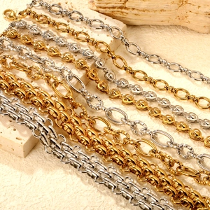Minimalist Chain Bracelet Stainless Steel Electroplated 18K Gold Hip Hop Trendy Adjustable Link Jewelry For Women Men