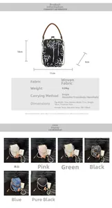 Guide des tailles détaillé et paramètres pour petit sac à bandoulière floral chinois