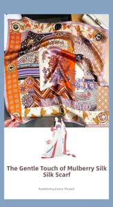 Dettaglio di un foulard in seta con motivi celesti sole luna e trame floreali