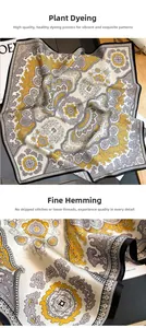 Detail eines Seidenschals mit Vintage-Paisleymuster und präziser feiner Saumkante