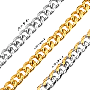 Verschiedene 5mm Edelstahl-Panzerketten in Gold, Silber und zweifarbigem Design