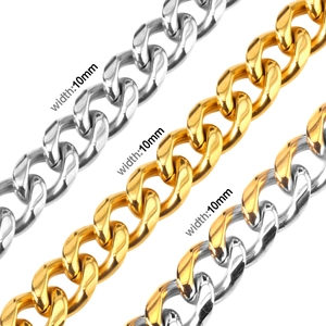 10mm Edelstahl Panzerkette in Silber, Gold und Bicolor-Optik für Damen und Herren