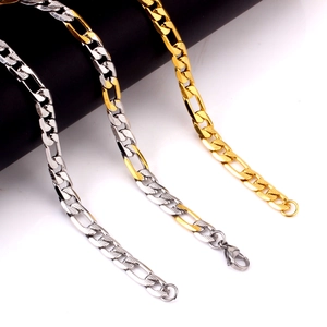 Figaro Chain Bracelet 18K Gold Plated Stainless Steel Hip Hop Fashion Jewelry For Men Unisex