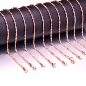 Chaînes de collier popcorn 2mm en acier inoxydable or rose avec fermoirs homard