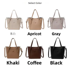 Selection of six colors for the large leather tote bag with a textured lychee finish