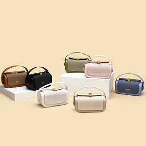 Minimalist luxury leather box handbags for women in seven various stylish colors