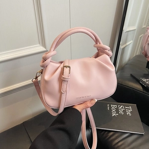 Women Fashion Pleated Cloud Bag PU Leather Crossbody Bag With Knot Handle And Adjustable Strap High End Commuter Handbag
