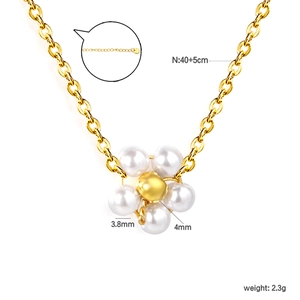 Détails du collier fleur avec dimensions 40+5cm et informations de poids de 2.3g