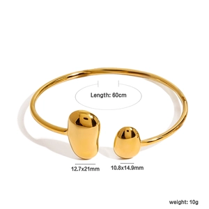 Bracciale a goccia in acciaio inossidabile placcato oro 18k con lunghezza 60cm e specifiche