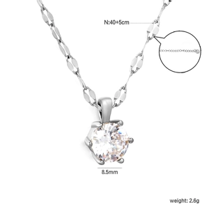 Detail of silver sun-helm pendant necklace with lobster clasp and 8.5mm zircon stone
