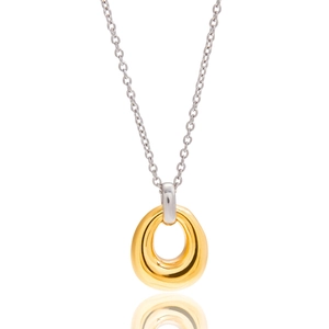 Collier avec pendentif ovale doré et papillon minimaliste sur chaîne en acier fin