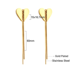 Détails des dimensions et matériau en acier inoxydable plaqué or pour boucles de cœur