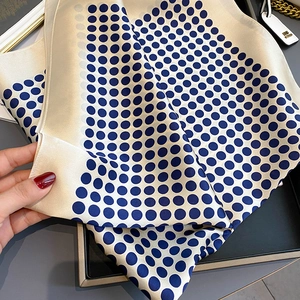 Silk polka dot square scarf for women featuring premium drape and classic retro pattern