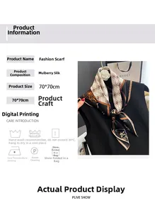 Detailed mulberry silk scarf featuring vintage carriage pattern and chain print details