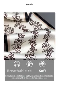 Gros plan sur un tissu en soie synthétique respirant avec motif floral élégant