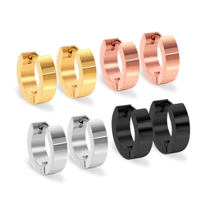 Orecchini A Cerchio Huggie In Acciaio Inossidabile Minimalista Lucido Rotondo Geometrico Piccolo Liscio Gioielli Di Moda Unisex