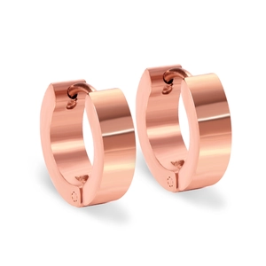 Orecchini a cerchio huggie in acciaio inossidabile oro rosa con design minimalista