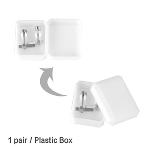 Boucles d'oreilles croix minimalistes en acier inoxydable argenté avec boîte de rangement