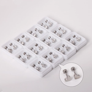 Lot de 12 paires de boucles d'oreilles cœur en acier inoxydable avec fermoir à vis