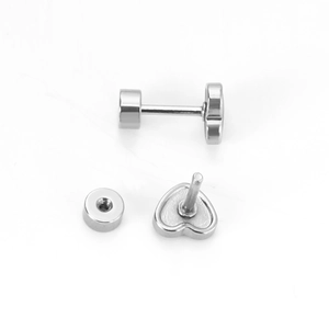 Herz-Ohrstecker aus Edelstahl mit sicherem Schraubverschluss für Damen und Herren