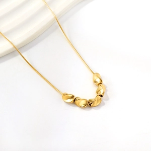 Minimalist Stainless Steel Pendant Necklace Geometric Bar Irregular Beads Fashion Jewelry For Women