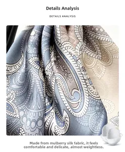 Gros plan sur la texture du foulard en soie à motif cachemire et détails de cocons